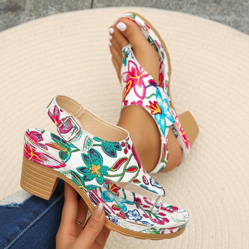 Fashion Women Sandals New Style Trend Chunky Women Sandals Mid Heels Fashion Shoes Summer Brand Dress Pumps Casual Shoes Women Sandals