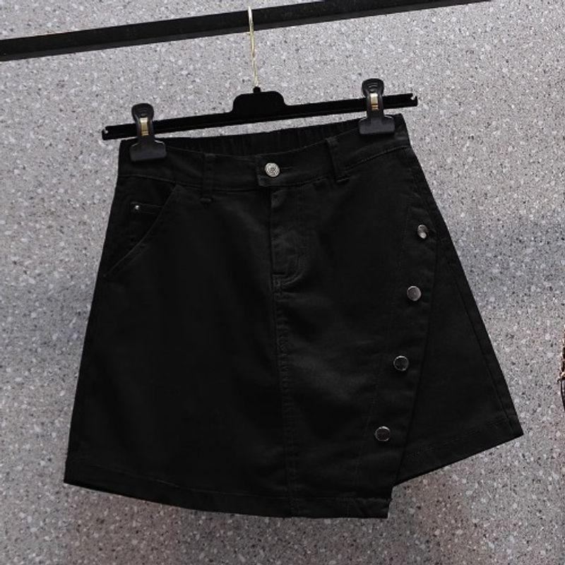 

Мода Большой размер Полная девушка Эластичная Высокая талия Белый Свободный Эластичный Повседневный Широкие джинсовые шорты-кюлоты Женские XL-5XL Black 2XL