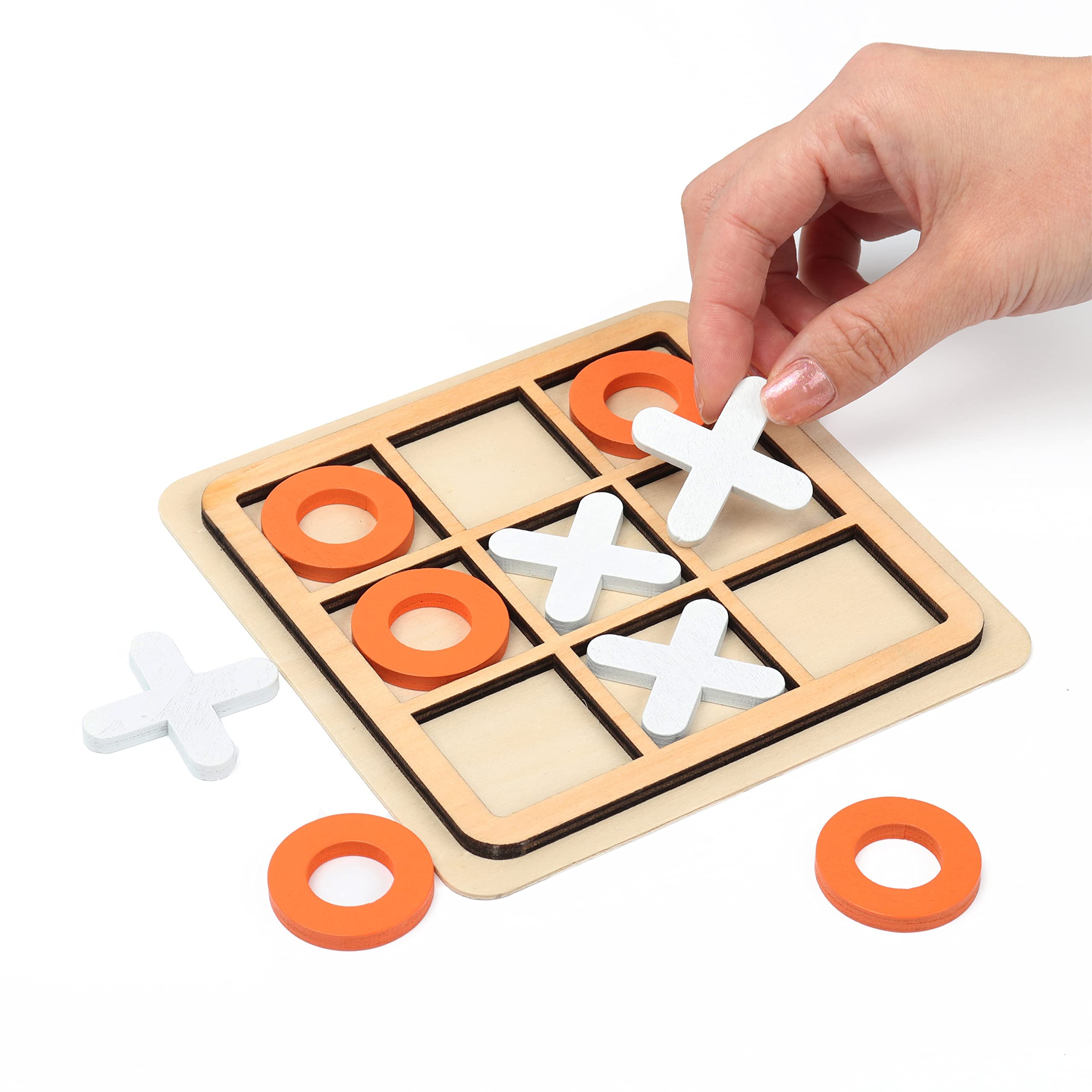 Wooden Board Tic Tac Toe Game XO Table Toy Classical Family Children Puzzle Game Educational Toys, Random Color 1 Pcs