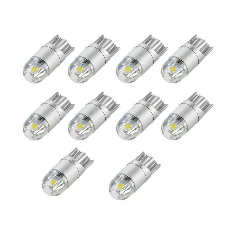 10Pcs 6000K Canbus T10 168 194 W5W Dome License Side Marker LED Light Bulb White