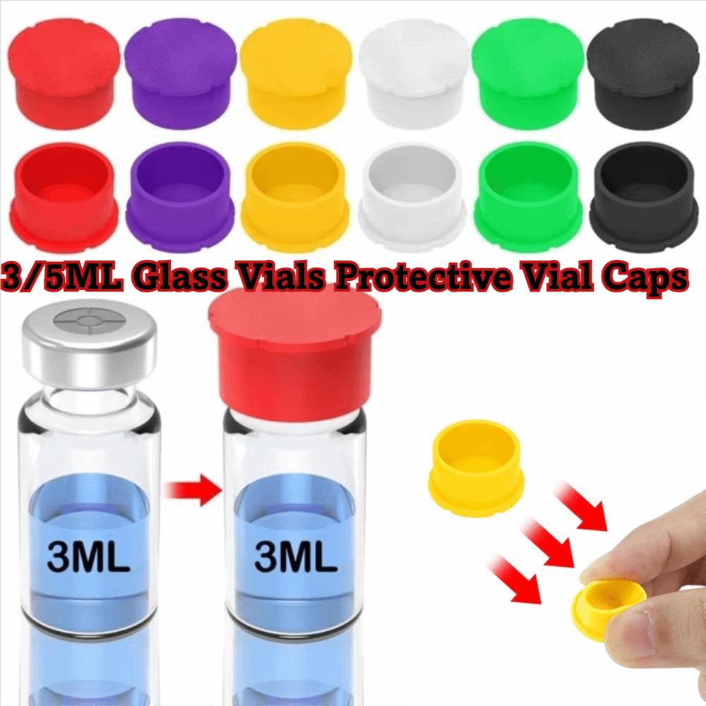 12Pcs/Pack Leak Free Glass Vials Protective Vial Caps Leak-Proof Reusable Bottle Cap Dust Plug Sealer Stopper