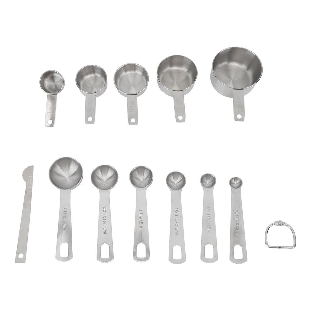 12 Pcs Stainless Steel Measuring Cups Spoons Set Kitchen Measuring Tools for Cooking Baking
