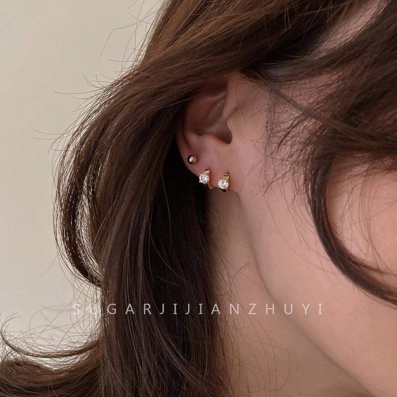 Trendy Zircon Ear Clips: Cool Style, High-End Design for Women