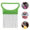1PC Stainless Steel Onion Needle Onion Fork Vegetables Fruit Slicer Tomato Cutter Cutting Safe Holder Kitchen Accessories Tools
