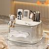 Kappabear Transparent Desktop Tissue Box with Phone & Remote Holder