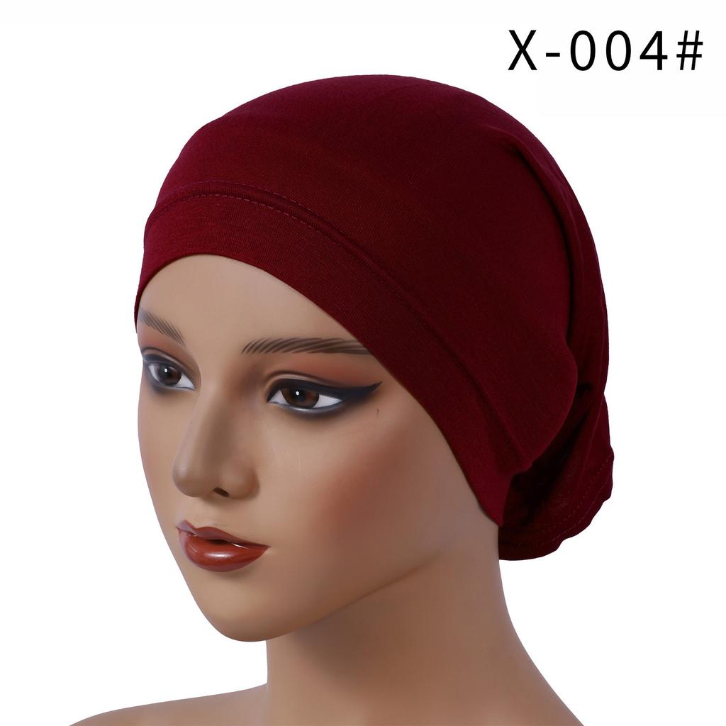 [Extended Version of Square Hat] High-quality Mercerized Cotton High-elasticity Tube Hat Bottomed Women's Headscarf Back Hat Absorbs Sweat and Is Bre