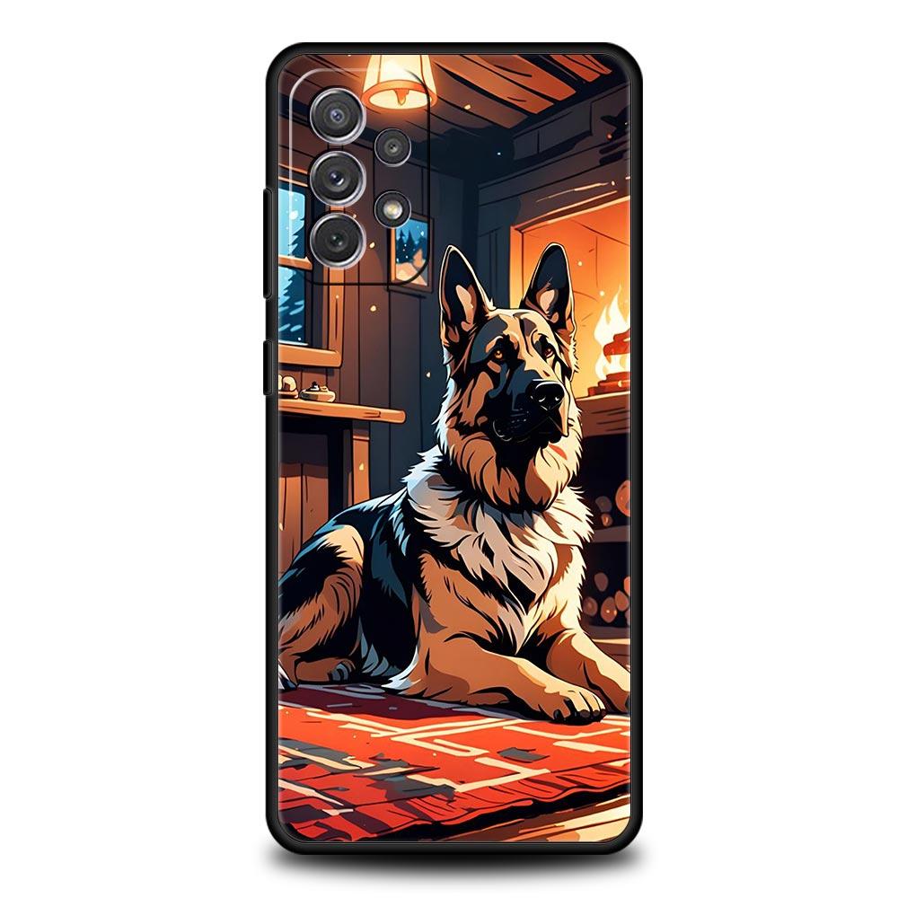 Phone Case For Samsung A17 A15 A13 A51 A71 A41 A31 A21S A07 A05 A35 A55 A23 A25 A33 A53 A73 5G Cover Beauty German Shepherd Dog