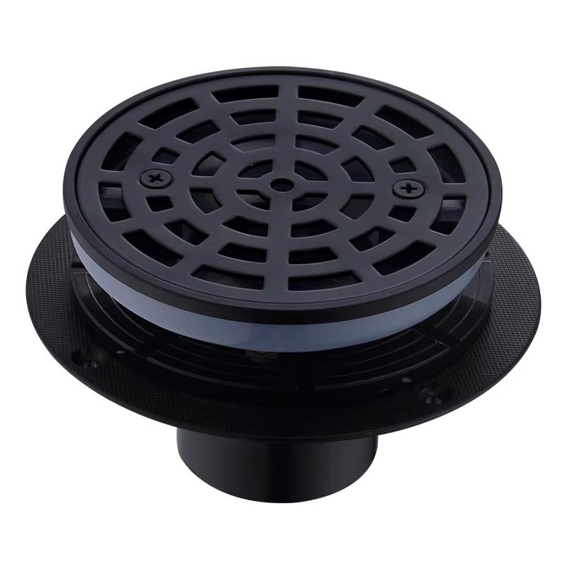Round Brass Bathroom Floor Drain Black Chrome Brushed Gold Shower Floor Drain (Black,Brass) чёрный