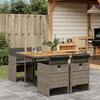 Vidaxl 5-Cz. Garden Furniture Set With Cushions, Grey, PE Rattan