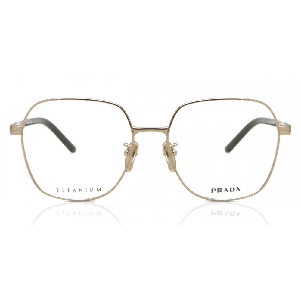 

Prada Pr 51zvd Asian Fit Zvn1o1 Women Eyeglasses Pale Gold/53