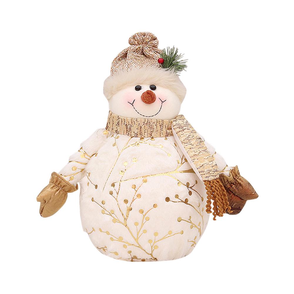 1PC 26-60CM Big Size Christmas Dolls Decoration Short Plush Printe Santa Claus Snowman Doll for Christmas Tree Ornaments Home Ho