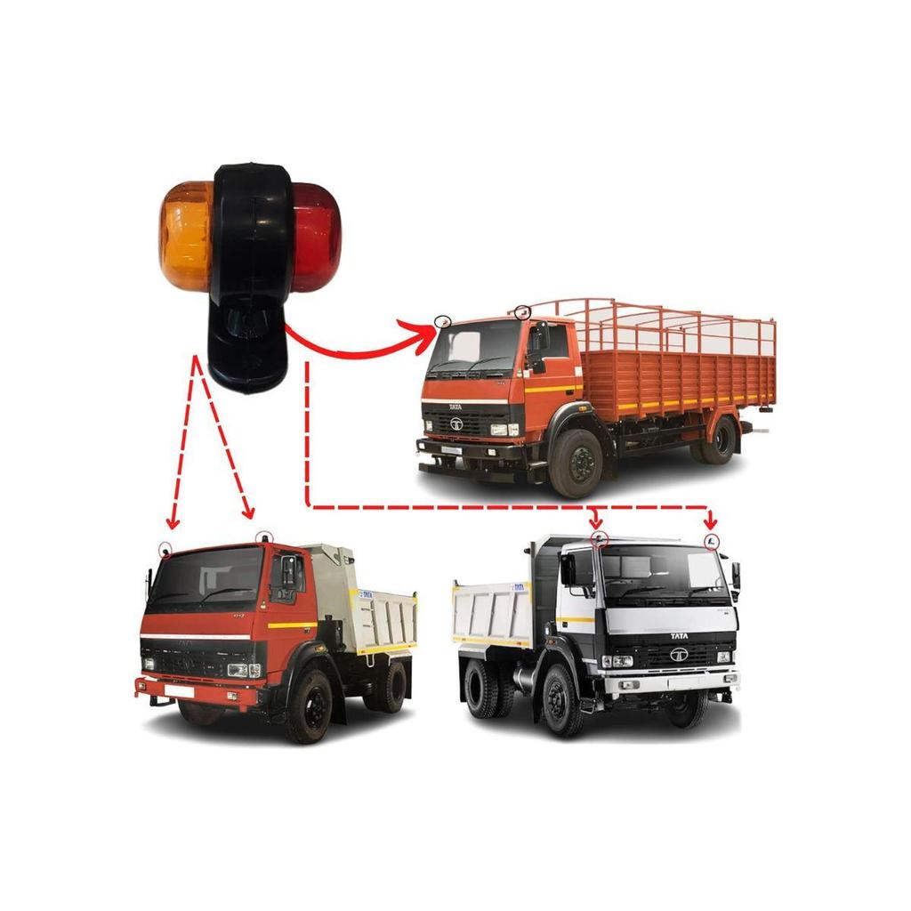 APSMOTIV Truck Trailer Side Marker Lights 2pcs Red/Amber LED Position Rear Lights 24V Parking Lights For Truck Clearance Light Red White/Amber