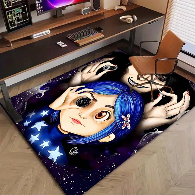 1pc Coraline (6) Design Printed Area Rug Carpet for Bedroom Living Room Home Decor Rugs Mat Non Slip Mat Rug for Bedside