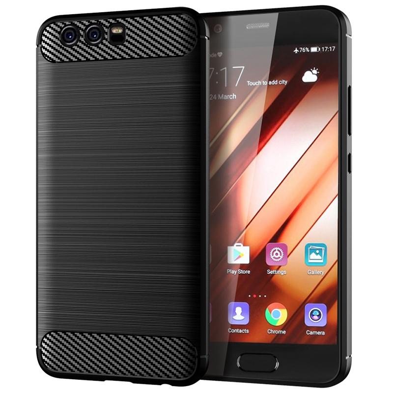 

Матовый силиконовый чехол для Huawei P10 Plus, противоударный чехол из углеродного волокна для P10plus, противоударный матовый чехол Huawei P10 Plus чёрный