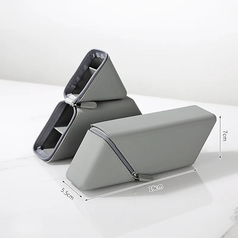 

1Pc Silicone Pencil Case/Pen Holder/Pencil Box - Foldable Vertical Stationery Organizer, Pen Storage for Student Office Desktop сірий