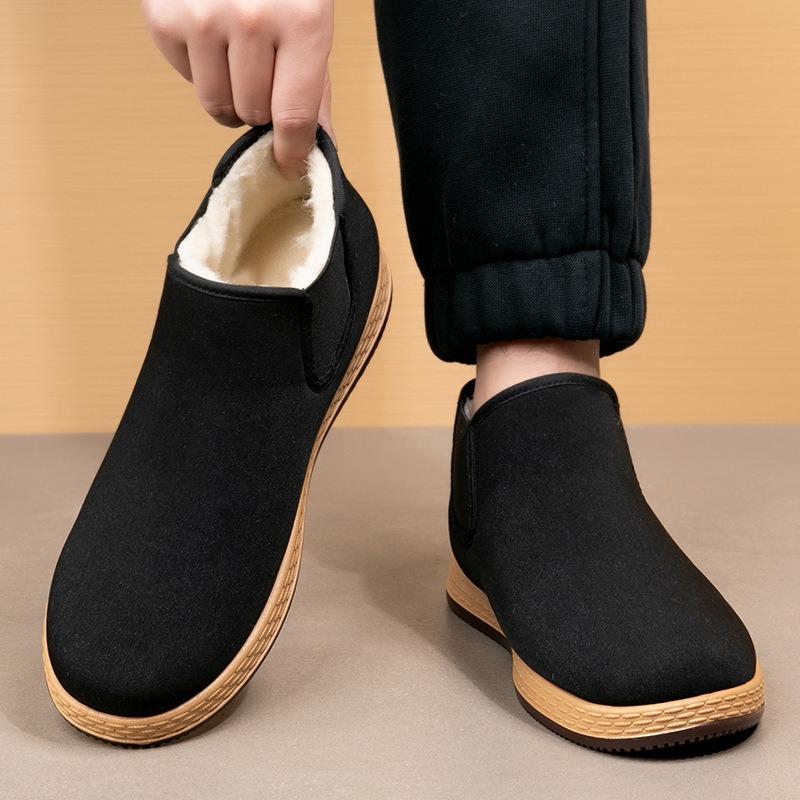 Shoes Men's Winter Warm Shoes Men's Piled Thickened Cotton Shoes Outdoor Old Beijing Cloth Shoes Work Shoes Pvc Men's Shoes