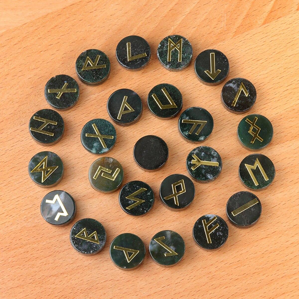 

25 шт./упаковка Намистини Тутарк Натуральний камінь Футорк Розсипні намистини без отворів Руни Орнаменти Декорації на ліжку 16-19mm