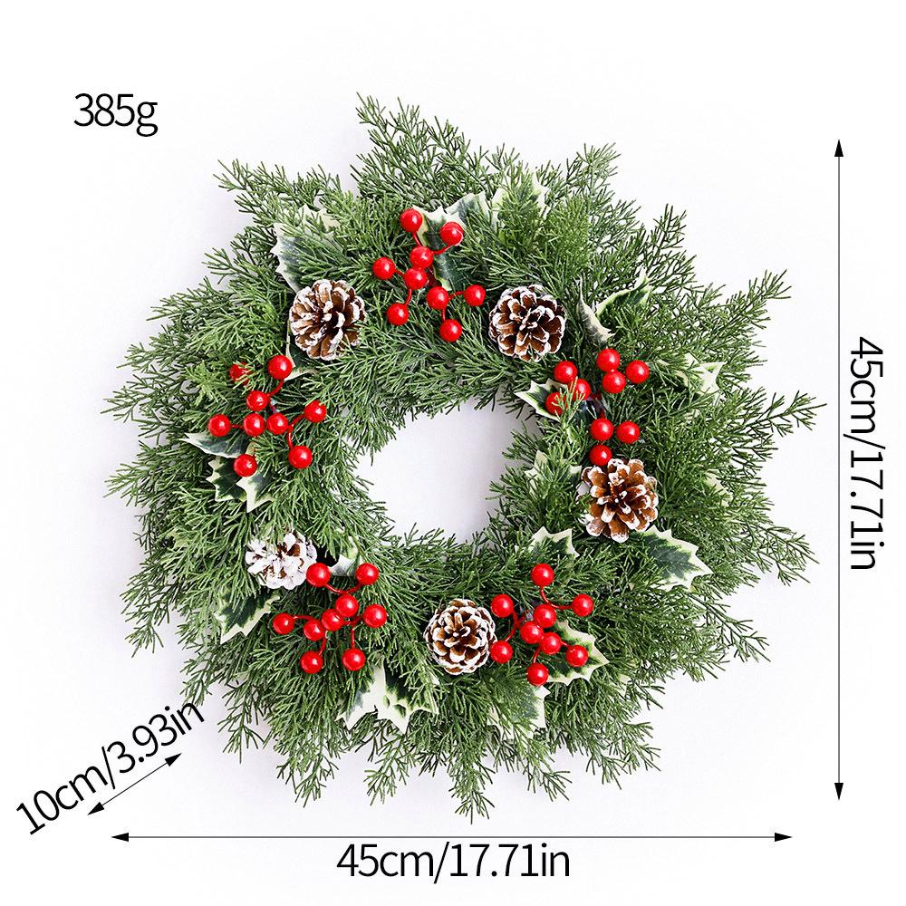 Red Berry & Pine Cone Christmas Wreath – Artificial Vine with Pine Needles