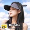 Women's UV Protection Visor Hat with Face Covering and Large Brim