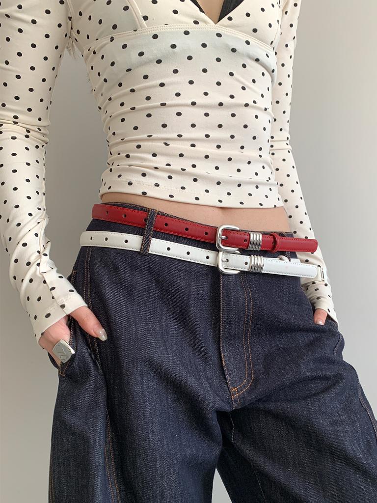 Fine Leather Belt With Skirt High-End Jeans With Waist Accessories Versatile Street Retro Belt For Women