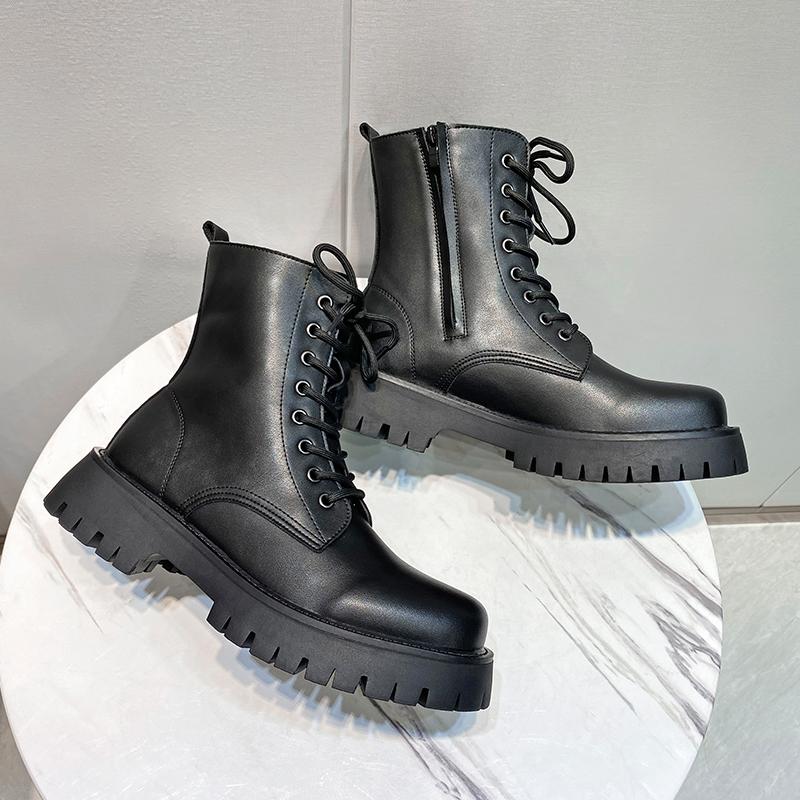 

Модная кожаная обувь для мужчин, платформа, натуральная кожа, обувь больших размеров, высокое качество, дизайнерская, формальная, на платформе, повседневная, уличная 44 чёрный