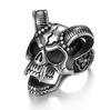 [Vintage Skull Ring With Goat Head Design Hip Hop Men Jewelry Trendy Demon Band]
