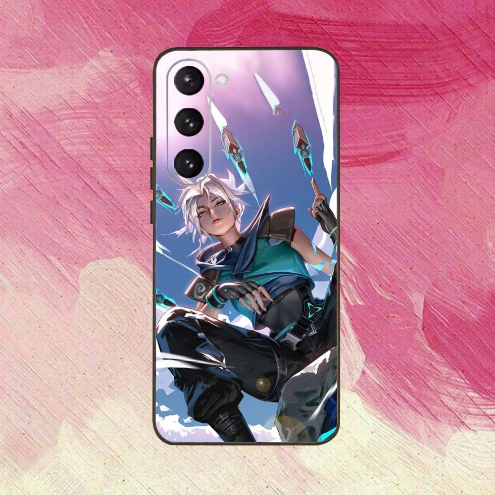 Cool Game V-Valorant J-Jett-ES Phone Case Black Silicone Soft For Samsung Galaxy A73,A72,A71,A70,A53,A52,A51
