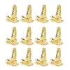 12PCS Metal Napkin Rings Leaf Napkin Ring Holders Metallic Adornment for Table Kitchen Dinner Party Wedding Gold