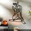 Wire Figure Sculpture Minimalist Metal Woman Art Abstract Female Body Statue Home Decor