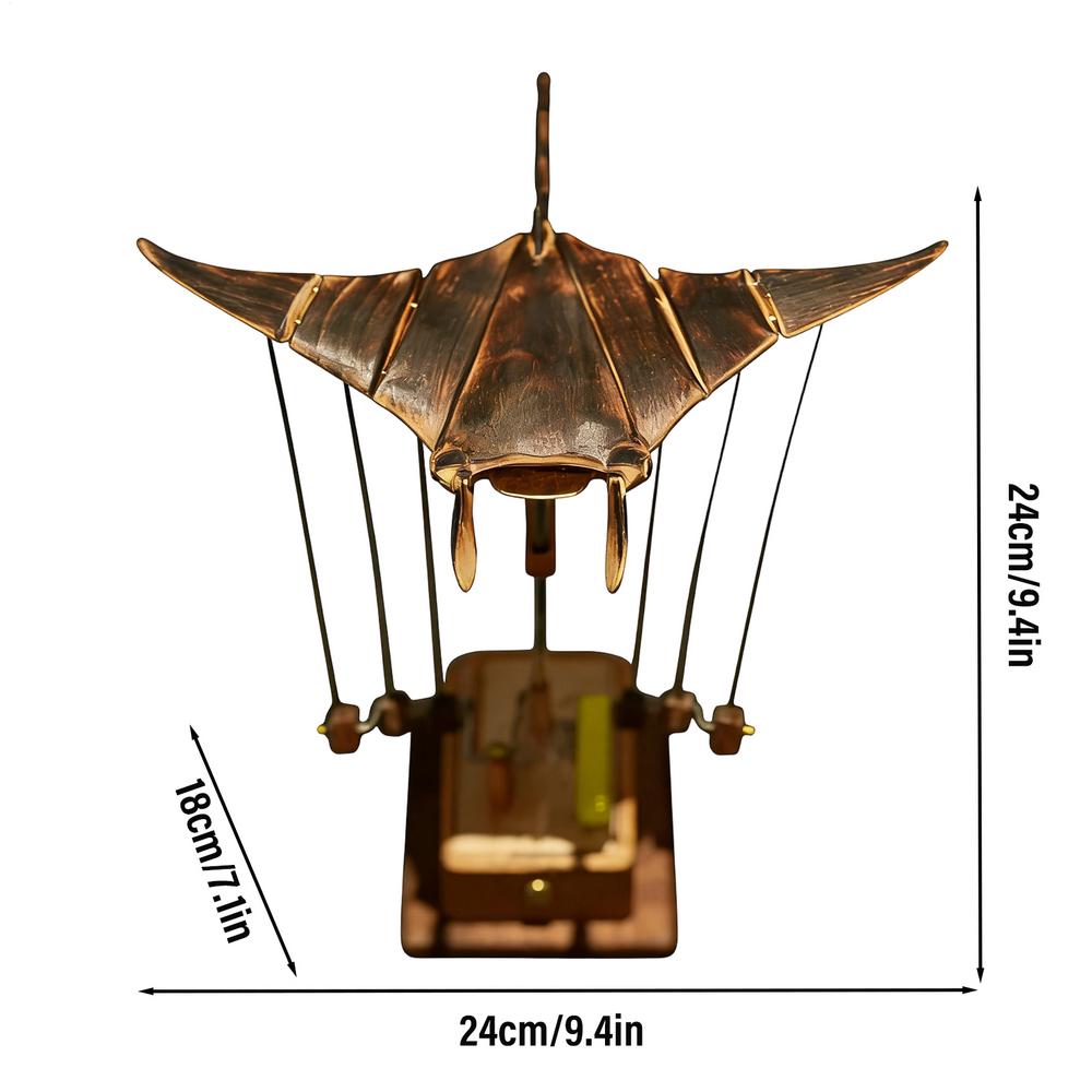 Mechanical Manta Ray Wooden Mechanical Dynamic Decor Handmade Electric Manta Ray Automaton for Home Office Desk Shelf TV Cabinet