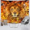 Afrikansk løve vilt dyr svart og hvitt trykt mønster veggteppe hjem soverom stue sovesal veggdekorasjon veggteppe