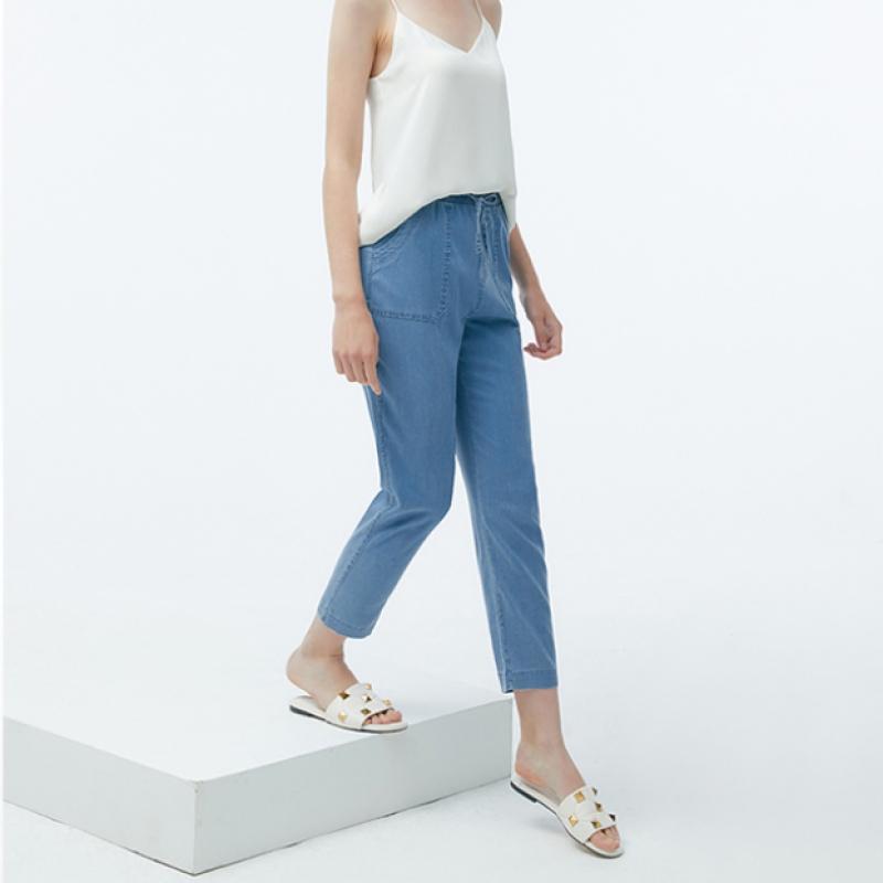 Baiyu Women Lyocell Soft Denim Pants Sdlw