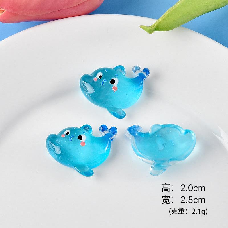 10Pcs New Cute Resin Cartoon Colorful Starfish, Dolphins, Sharks, Turtles Series Flat Back Parts Embellishments For Hair Bows