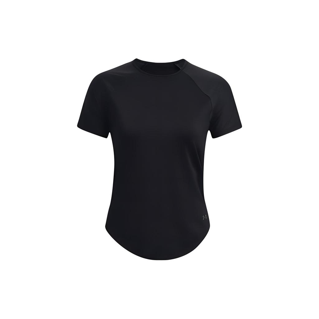 Under Armour Minimalist Training Solid Color Round Neck Sports Short Sleeve Raglan T-Shirt Women Tops Black 1376335-001