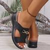 Slope Heel Fashion Metal Ring Casual Slippers Thick Bottom Non-Slip Comfortable Shoes Women Flip Flops Zapatos Mujer Slides