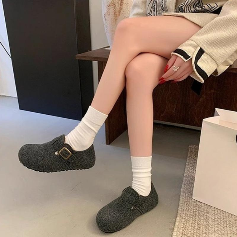 Women's Fleece Warm Flat Shoes Are Bestsellers. Lazy People Can Wear Cotton Shoes on One Foot