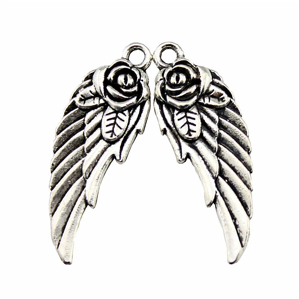 Feather Wing Charms Antique Alloy Pendants For Bohemian Jewelry Making