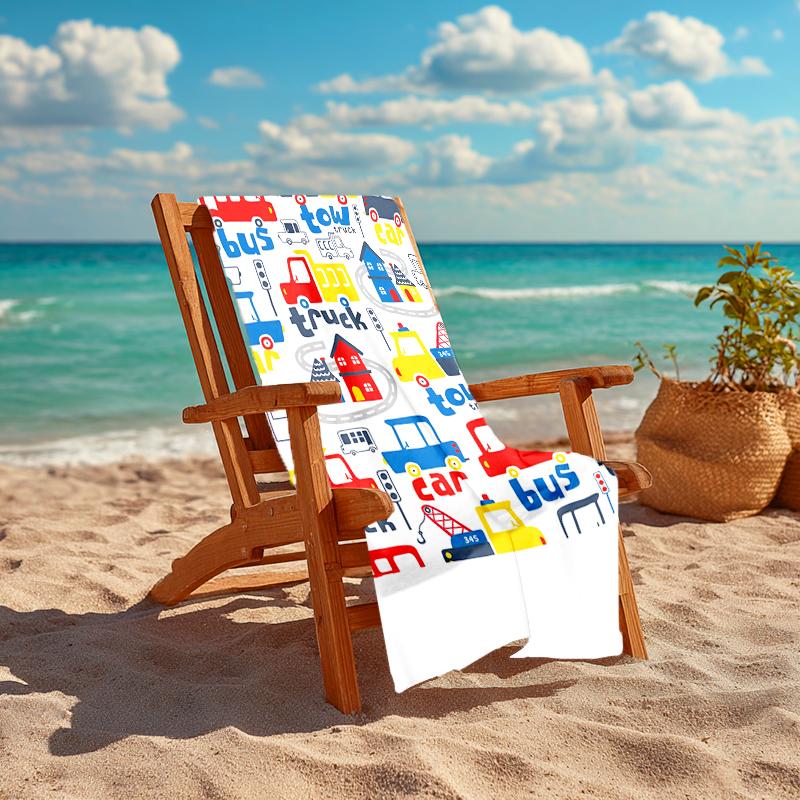 Ultra-weiches Strandtuch mit Bagger-Thema, Ideal für Pool - Camping, Tauchen - Perfekter Reisebegleiter, Lebendiges Strandtuch.