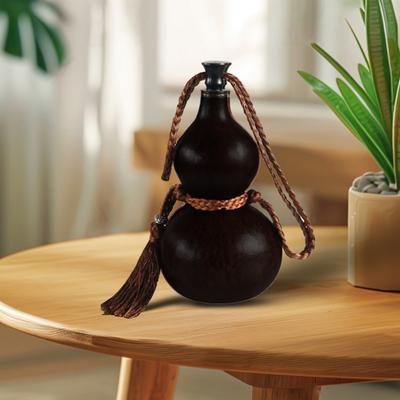 150/500ML Wukong Kürbis Wasserflasche mit geflochtener Quastenkordel Vintage Chinesisch