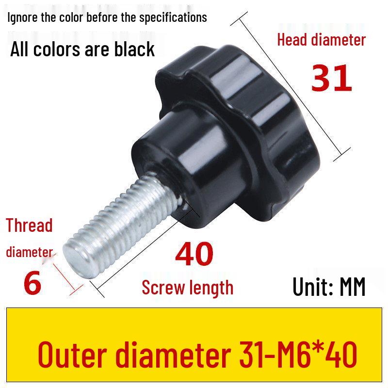 Star-Shaped Bakelite Hand-Tightening Screw Handle (M4-M10)