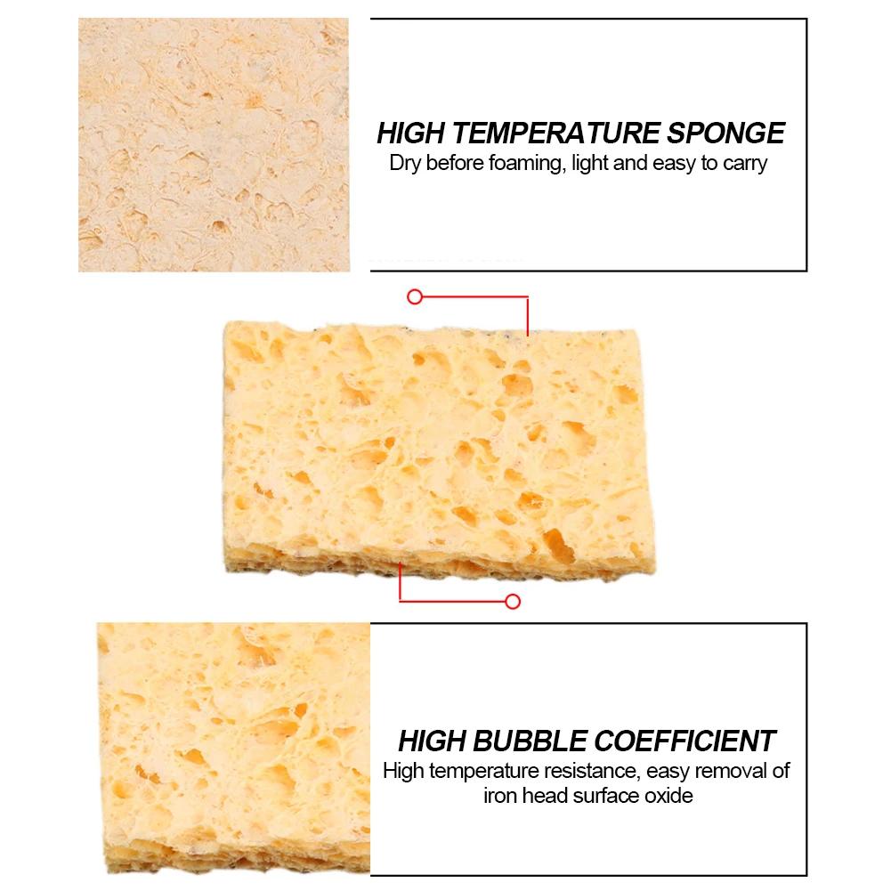 10Pcs Cleaning Sponge Cleaner Yellow High Temperature Enduring Cleaner Sponge For Electric Welding Soldering Iron Tip