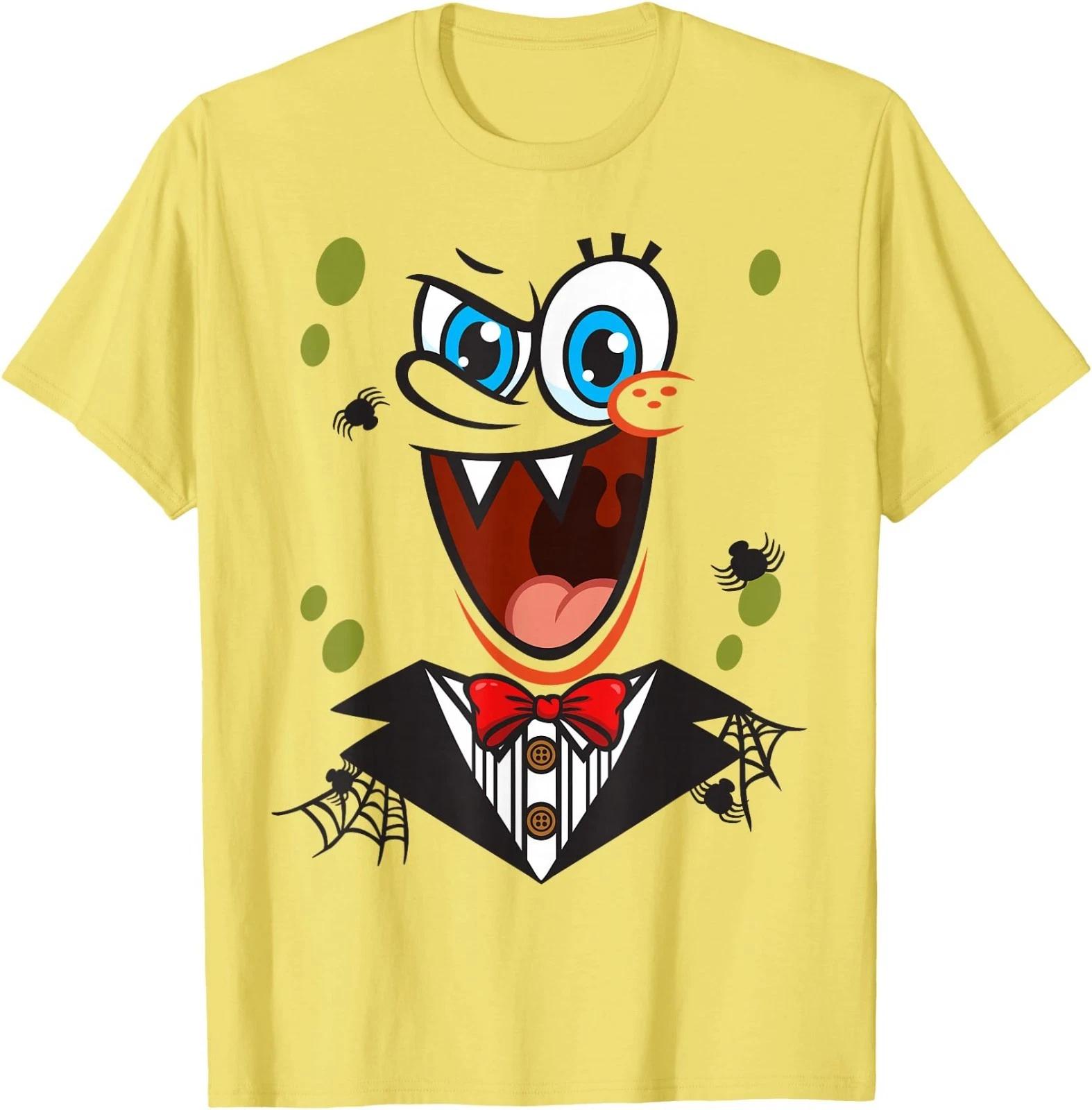Spongebob Halloween Costume Yellow Spongebob Bats Cosplay T-Shirt XL