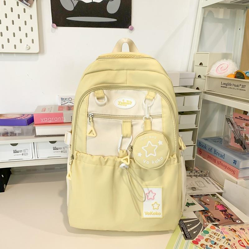 School bag cute girl backpack school bag female star junior high school girls high school students large capacity popular backpack tide
