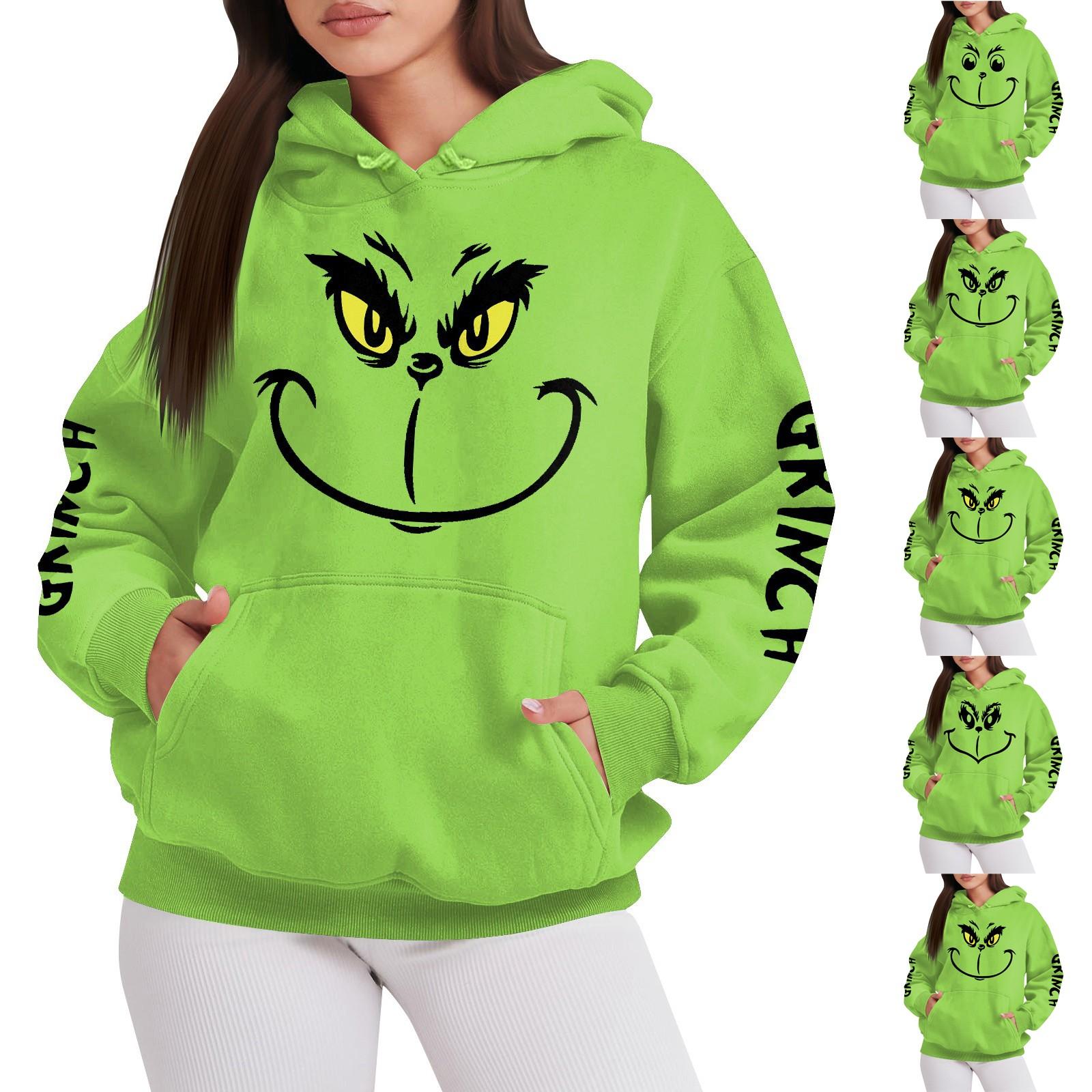 

Женская модная свободная толстовка с длинными рукавами и круглым вырезом, плюшевая толстовка с рождественским принтом, топ