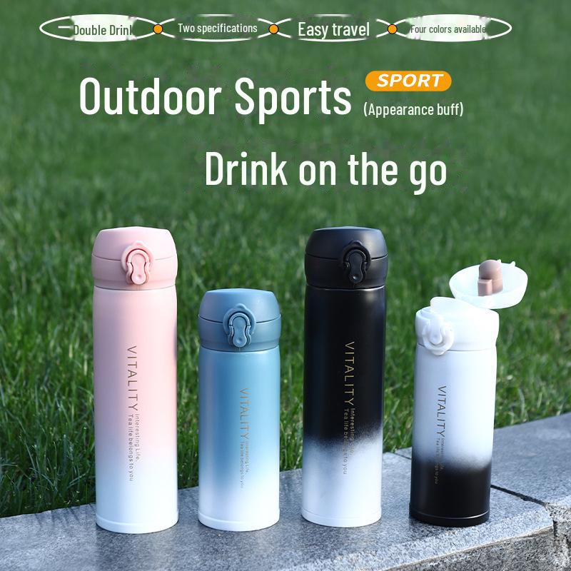 Premium Thermos Steel 304 Stainless Cup With Bounce Cover Perfect For Business Or Commemorative Gifts