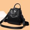 New Hig Quality Women's Backpack Black Simple Multi-zipper Women's Shoulder Bag