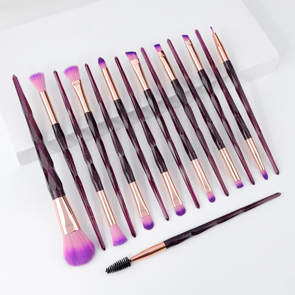 15 Makeup Brush Set Diamond Handle Soft Bristle Concealer Brush Blush Brush Eye Brush Eyeshadow Brush Beauty Tool
