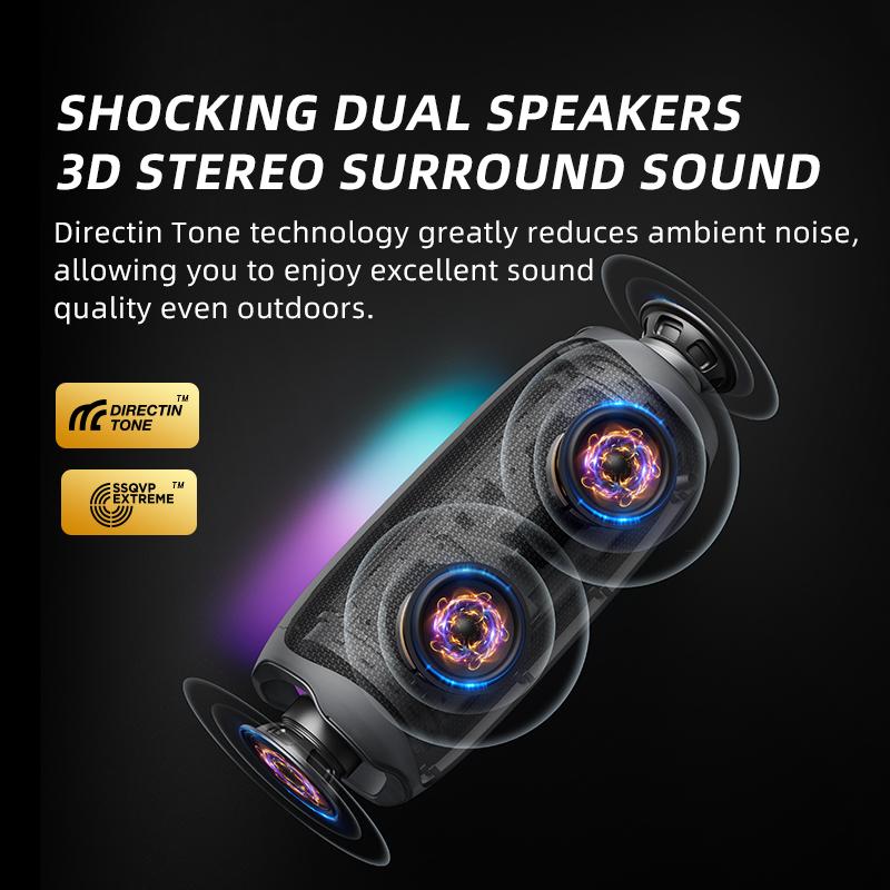 V10s pro wireless bluetooth audio outdoor portable waterproof subwoofer LED colorful light effect car home HIFI high sound quali