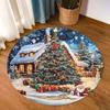 Festive Snowflake Christmas Tree Pattern Rug Soft Floor Mat for Living Room Bedroom Winter Holiday Home Decor Carpet