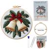 1set Christmas Embroidery Kit, Animal Theme Material Kit with English Stitch Instructions, DIY Embroidery Craft Material Kit